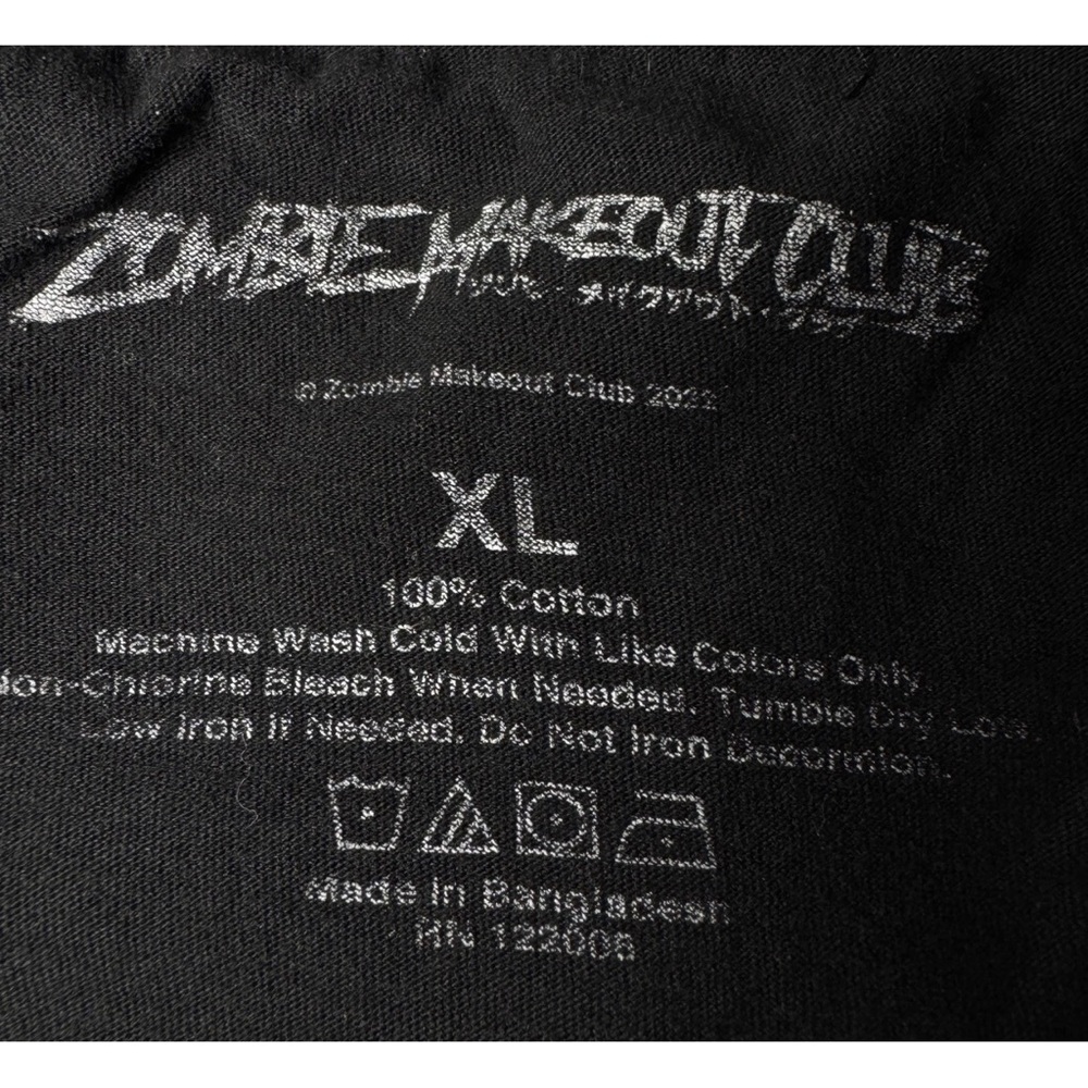 Zombie Makeout Club Anime Goth Girl T-Shirt Adult Size XL Short Sleeve Black - Picture 4 of 4